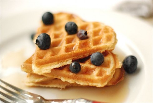 girl blueberry waffle