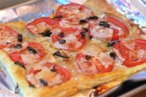 Tomato Parmesan and Basil Tart via The Naptime Chef Tomato Parmesan and Basil Tart via The Naptime Chef