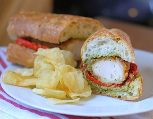 Chicken Cutlet Baguette with Gremolata and Roasted Red Pepper via The Naptime Chef Chicken Cutlet Baguette with Gremolata and Roasted Red Pepper via The Naptime Chef