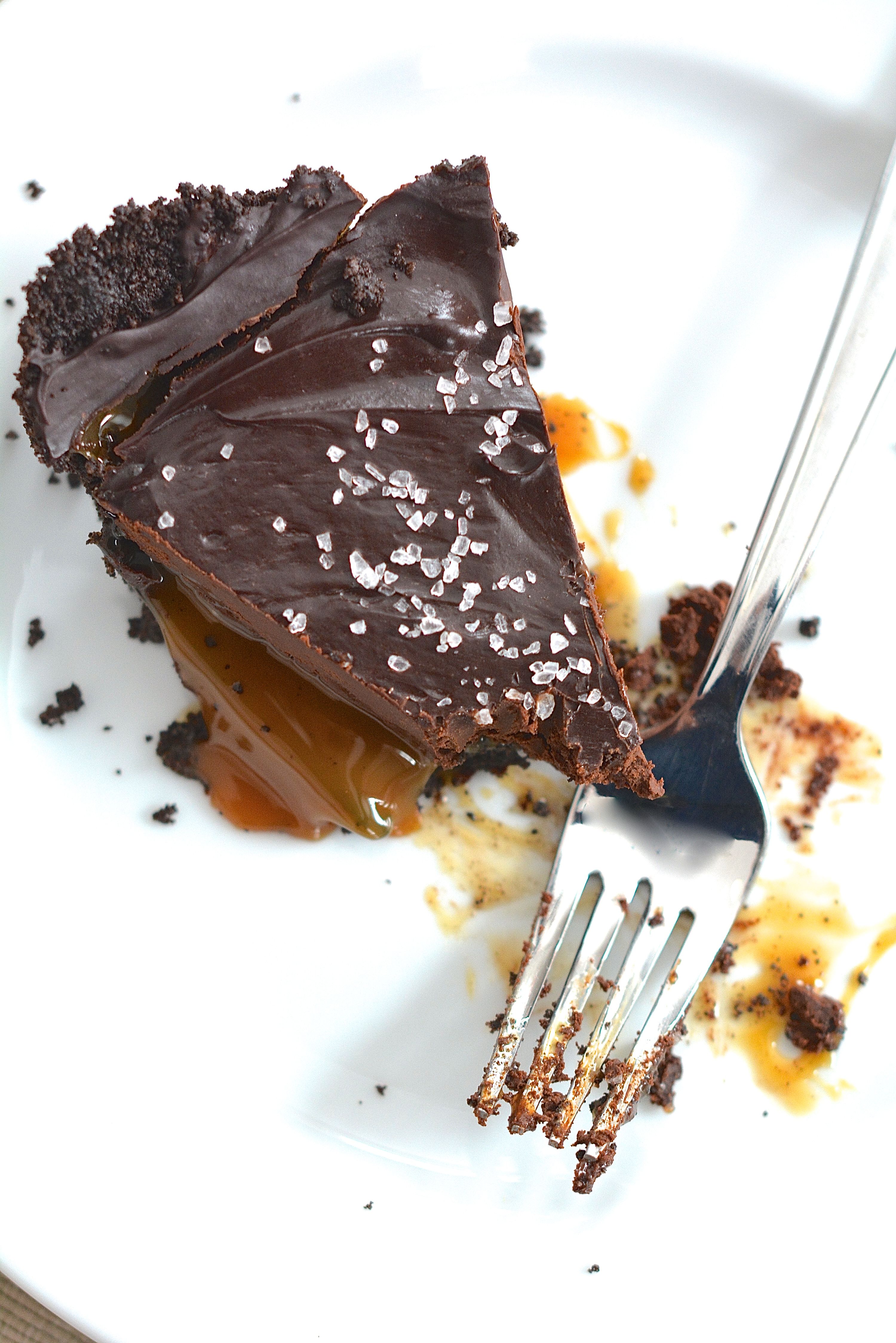 NoBake Chocolate Salted Caramel Pie