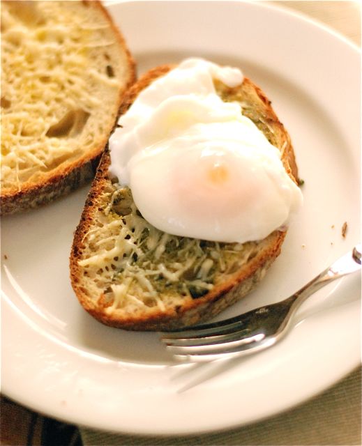 Pesto Cheese Toast with Poached Eggs {Powernap} The Naptime Chef
