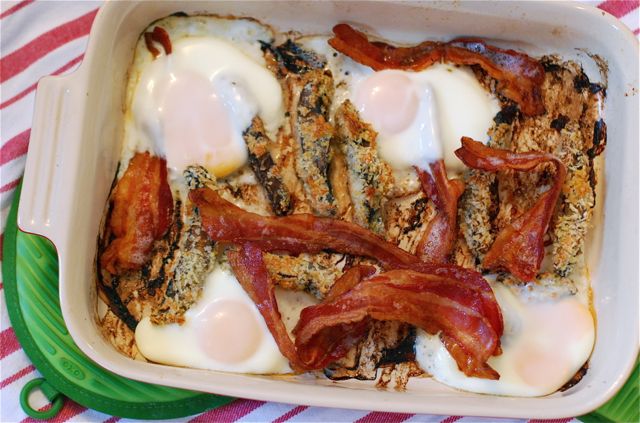 Mushroom, Bacon & Egg Breakfast Bake