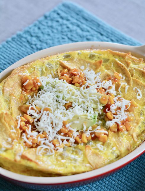 Spicy Tortilla Chip & Chili Egg Bake for Dad - The Naptime Chef